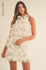 LIESL PUFFY RUFFLE MINI DRESS