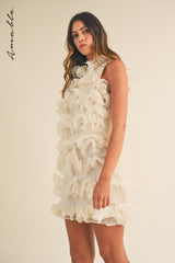 LIESL PUFFY RUFFLE MINI DRESS