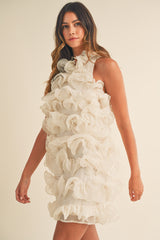 LIESL PUFFY RUFFLE MINI DRESS
