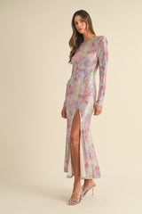 KATARA LONG SLEEVE SEQUIN MAXI DRESS