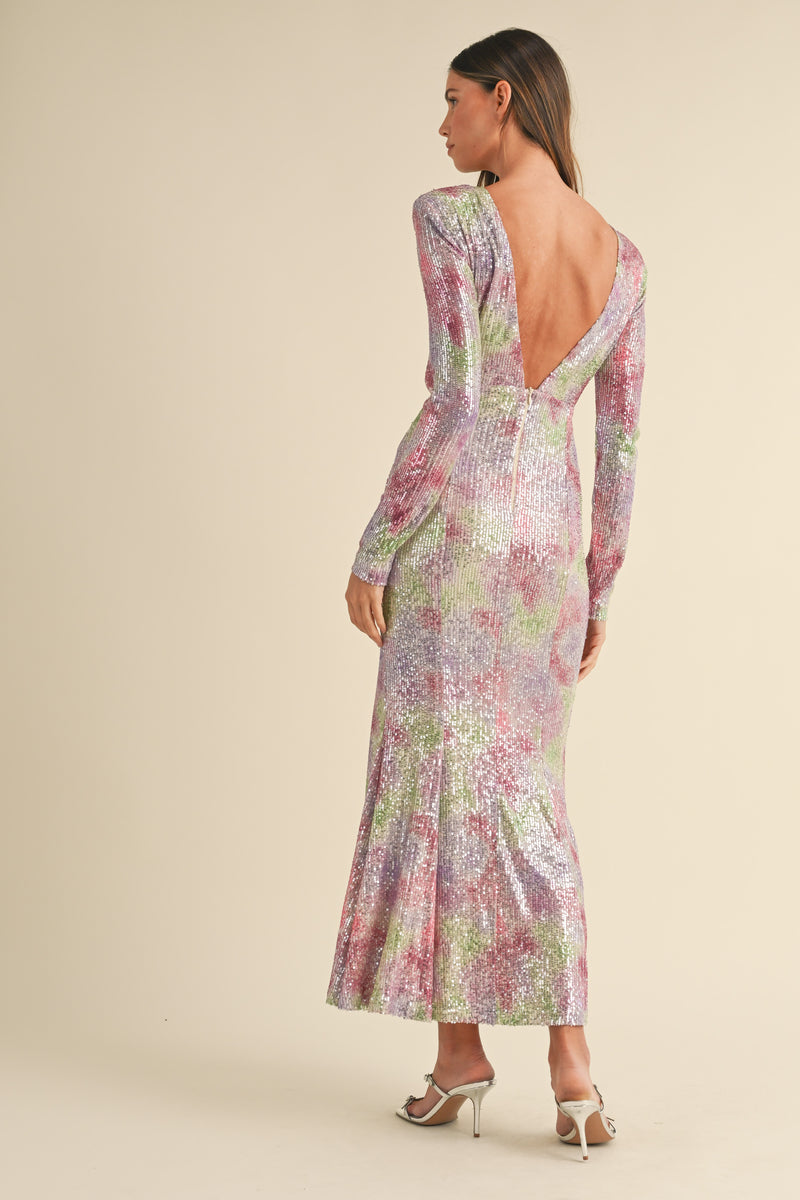 KATARA LONG SLEEVE SEQUIN MAXI DRESS Mable Clothing KATARA LONG SLEEVE SEQUIN MAXI DRESS Mable Clothing