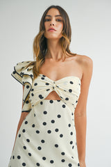 EMELY TWISTED ONE SHOULDER RUFFLE MAXI DRESS