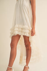 CLEMENCE LOW RUFFLE TULLE DRESS