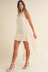 CLEMENCE LOW RUFFLE TULLE DRESS