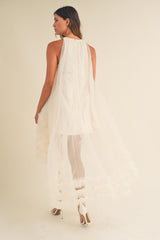 CLEMENCE LOW RUFFLE TULLE DRESS