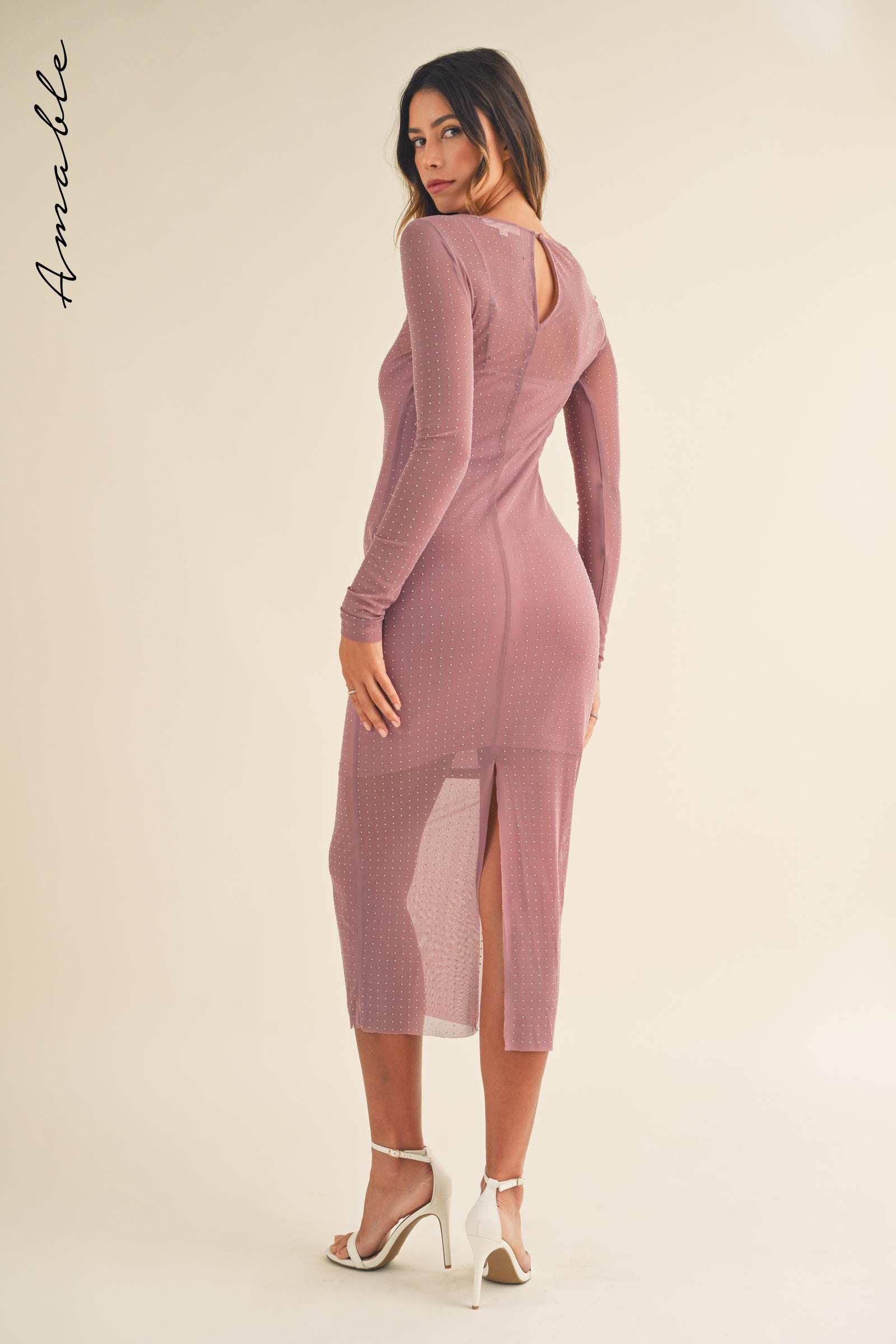ELKE RHINESTONE MESH MAXI DRESS – Mable Clothing