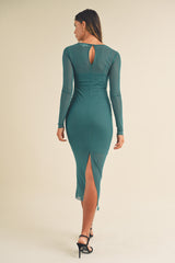 ELKE RHINESTONE MESH MAXI DRESS