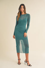 ELKE RHINESTONE MESH MAXI DRESS