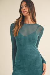 ELKE RHINESTONE MESH MAXI DRESS