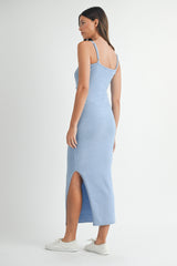 SADIRA FRONT CUT OUT KNIT MIDI DRESS