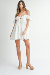 WENDIE EYELET LACE BABYDOLL MINI DRESS