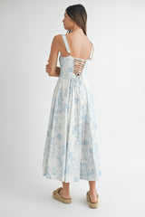 JULIANA BUSTIER BODICE MIDI DRESS