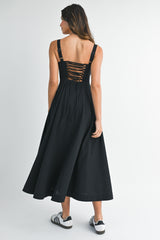 PALYN BUSTIER BODICE MIDI DRESS