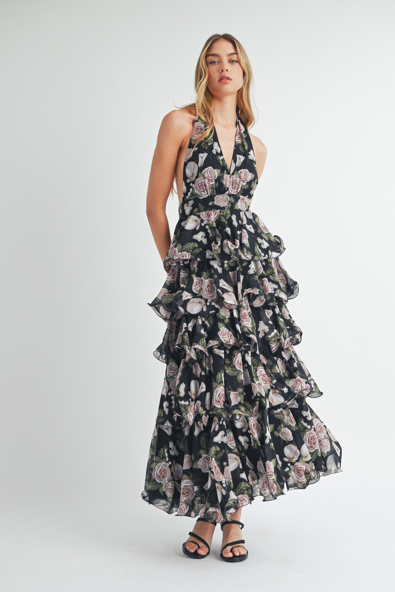 ORLA TIERED FLORAL MAXI DRESS