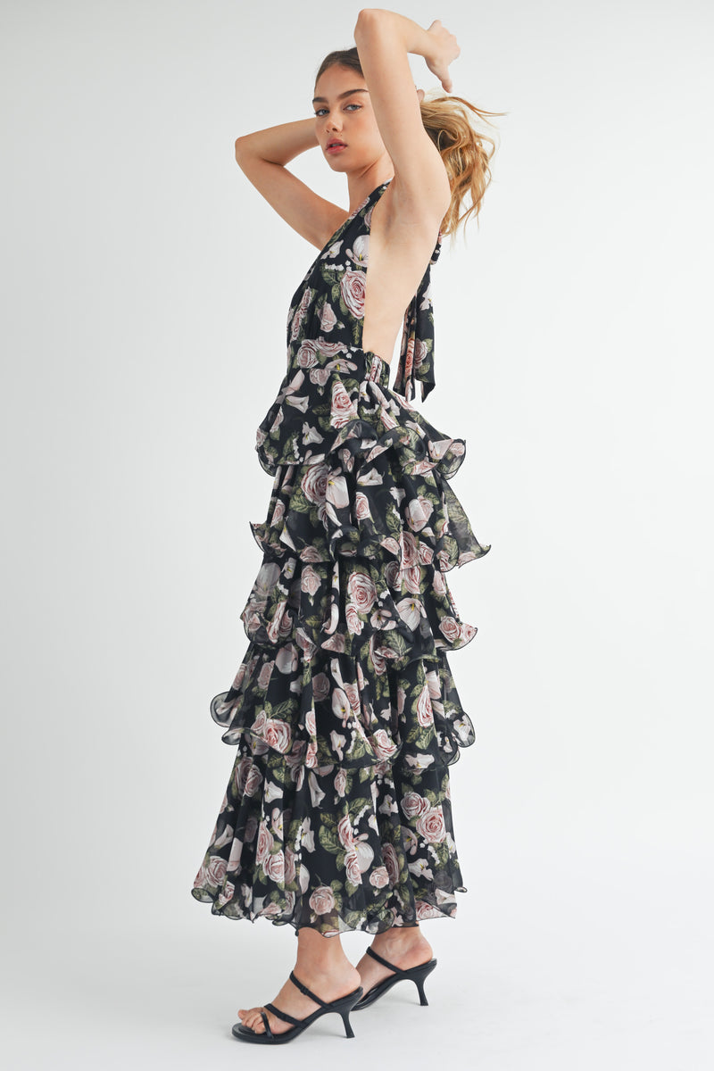 ORLA TIERED FLORAL MAXI DRESS