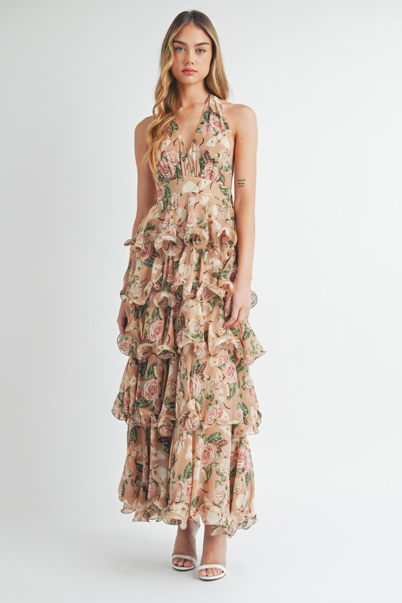 ORLA TIERED FLORAL MAXI DRESS