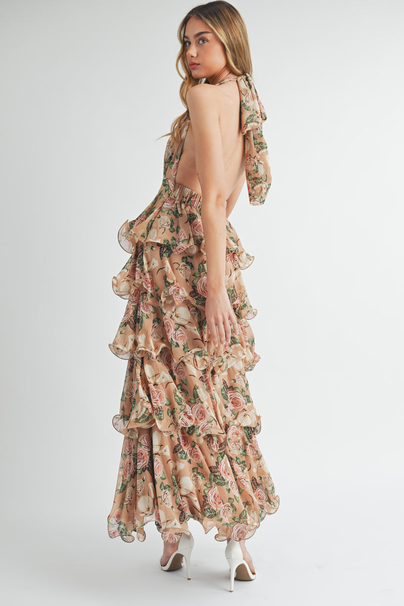 ORLA TIERED FLORAL MAXI DRESS