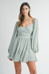 JUNI BACK TIED RUFFLE MINI DRESS