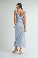 URSA SLEEVELESS RUFFLE MAXI DRESS