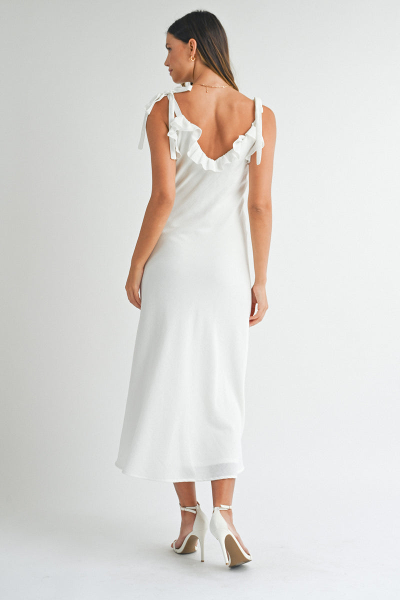 URSA SLEEVELESS RUFFLE MAXI DRESS