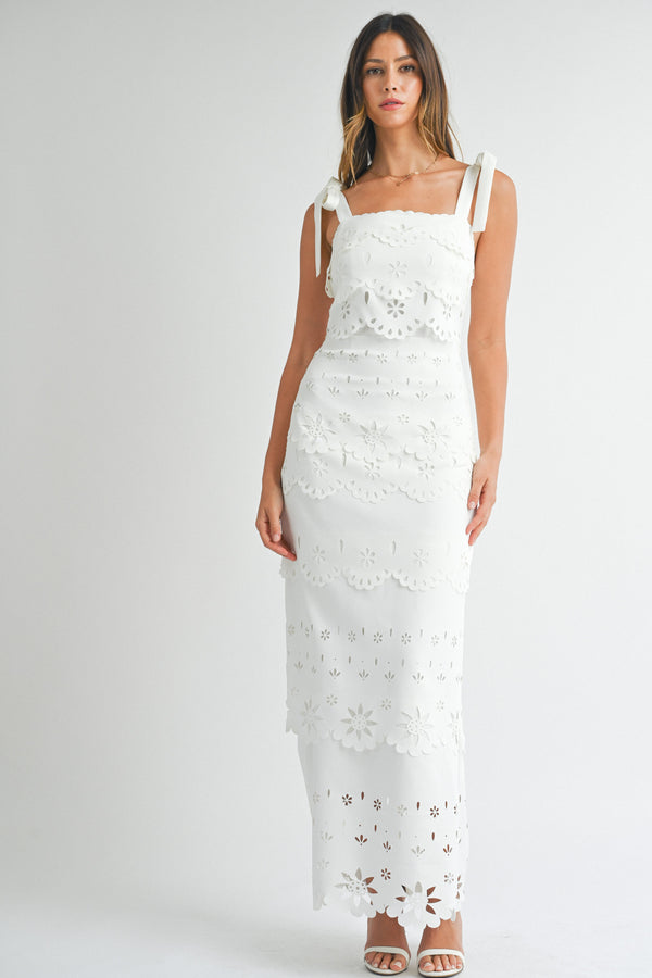 JAMIE SCALLOP LASER CUT DRESS