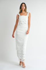 JAMIE SCALLOP LASER CUT DRESS