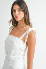 JAMIE SCALLOP LASER CUT DRESS