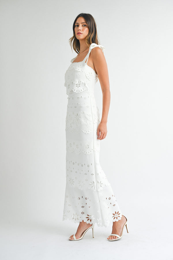 JAMIE SCALLOP LASER CUT DRESS