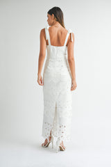 JAMIE SCALLOP LASER CUT DRESS