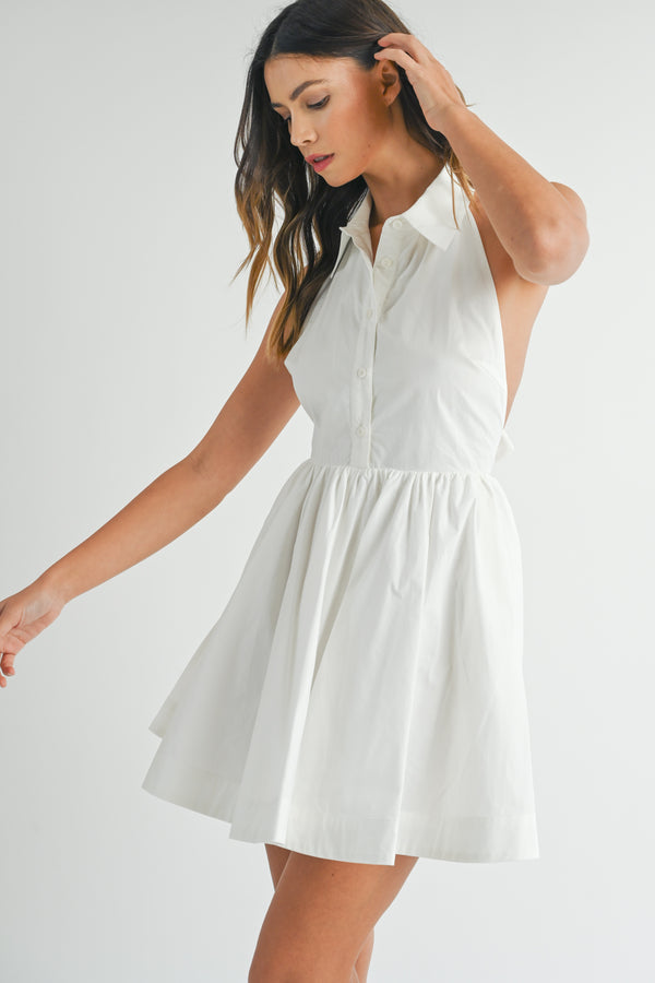 ERICA HALTER SHIRTS COLLAR MINI DRESS