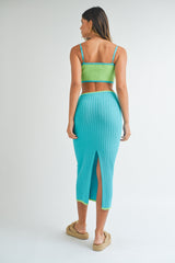 LARA COLOR BLOCK CUTOUT MIDI DRESS