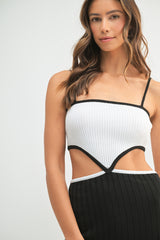 LARA COLOR BLOCK CUTOUT MIDI DRESS