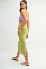 LARA COLOR BLOCK CUTOUT MIDI DRESS