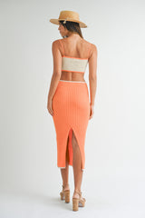 LARA COLOR BLOCK CUTOUT MIDI DRESS