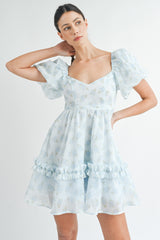 RAPUNZEL FLORAL PRINTED MINI DRESS