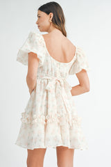 RAPUNZEL FLORAL PRINTED MINI DRESS