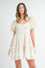 RAPUNZEL FLORAL PRINTED MINI DRESS