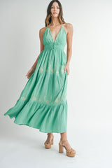 PAULA EMBROIDERED MAXI DRESS