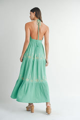 PAULA EMBROIDERED MAXI DRESS