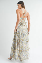 DOROTHY BUSTIER TIERED MAXI DRESS