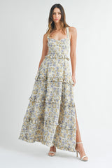 DOROTHY BUSTIER TIERED MAXI DRESS