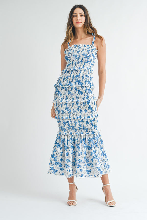 SALMA TIERED SMOCKED BODYCON DRESS