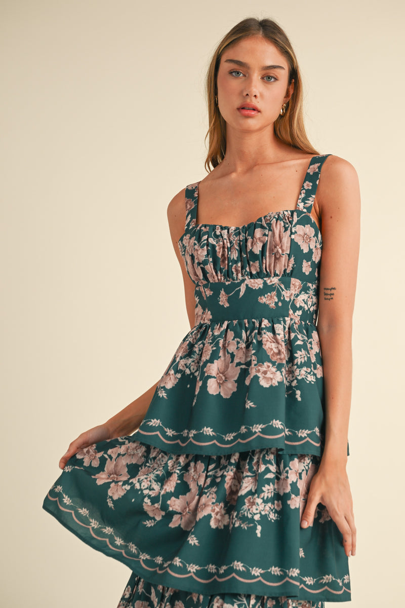 AURORA FLORAL TIERED MAXI DRESS