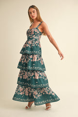 AURORA FLORAL TIERED MAXI DRESS
