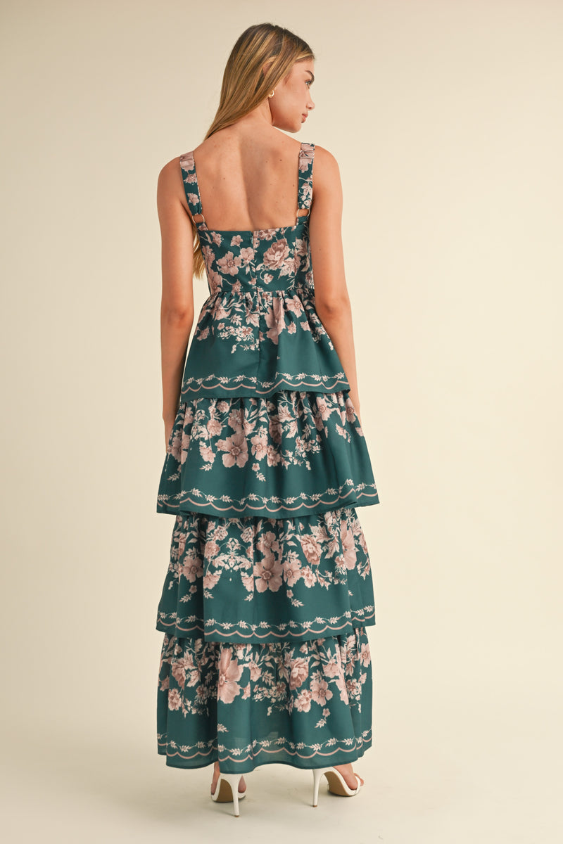AURORA FLORAL TIERED MAXI DRESS