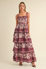 AURORA FLORAL TIERED MAXI DRESS