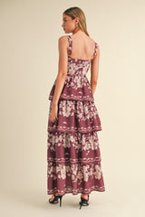 AURORA FLORAL TIERED MAXI DRESS