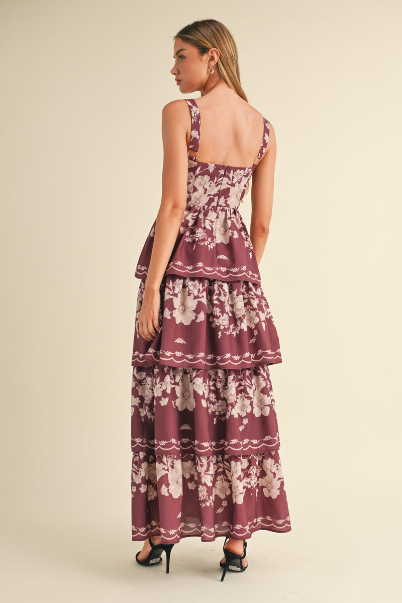 AURORA FLORAL TIERED MAXI DRESS