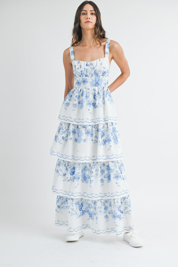 AZURA FLORAL TIERED MAXI DRESS