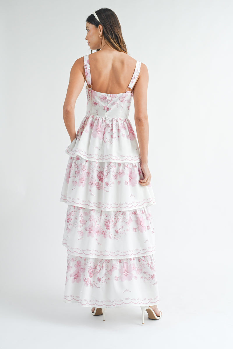AURORA FLORAL TIERED MAXI DRESS